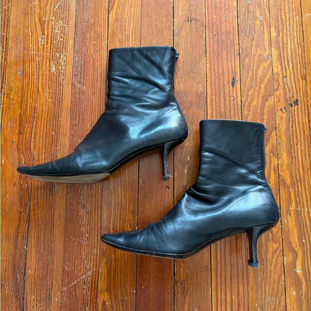 Authentic Black Prada booties in worn condition. Size 41